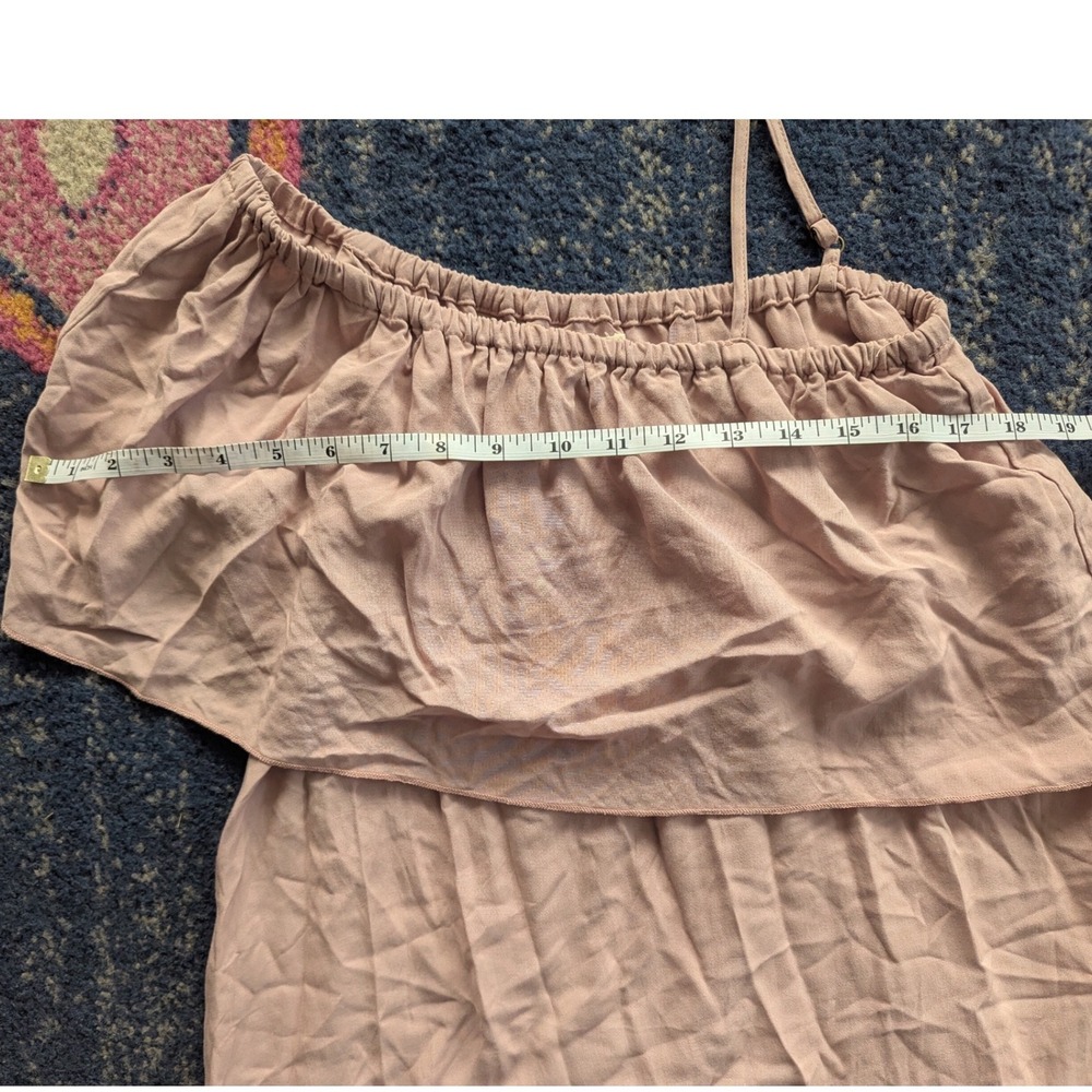 ONeill Womens One Shoulder Ruffle Top Dusty Pink Boho‎ Beachy Small - Picture 3 of 5